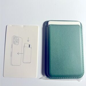 Green MagSafe Leather Wallet Case